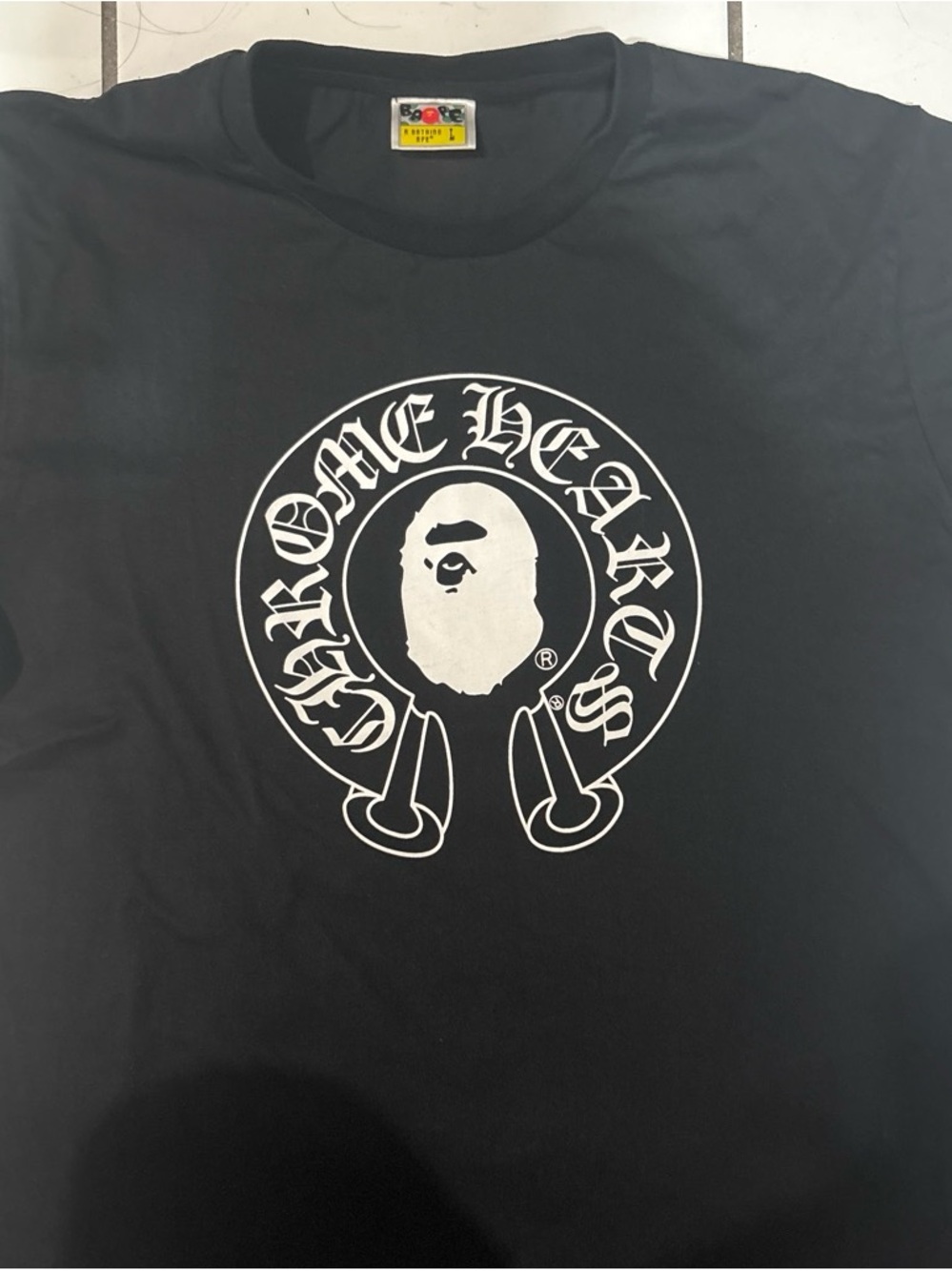 Chrome Hearts Black Tee with White Graphic Emblem